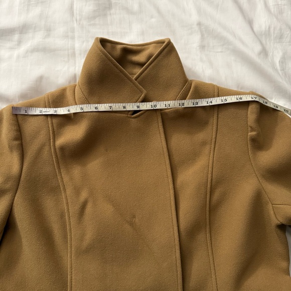 Khaki removable faux fur on collar and cuffs belted pea coat - Picture 9 of 13